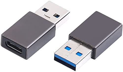 PEARL USB Kupplung: 2er-Set Adapter USB-Typ-A-Stecker auf USB-C-Buchse, Aluminiumgehäuse (USB Adapter Kupplung, c auf a Stecker, Apple iPhone Ladekabel)