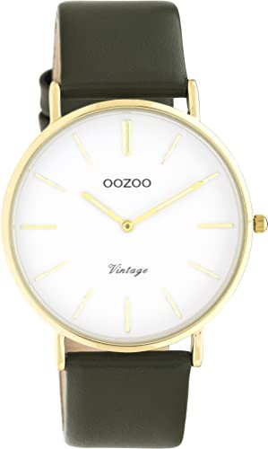 Oozoo Vintage Damen Uhr - Armbanduhr Damen mit 20mm Lederarmband - Analog Damenuhr in rund C20226