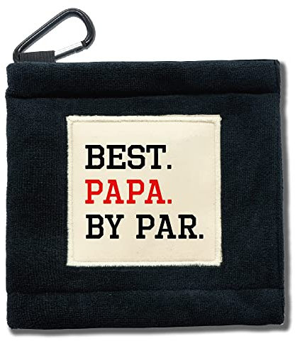 TOUNER Golf Ball Cleaning Towel Pocket Golf Towel with Clip Sweat Absorbent Wiping Cloth Cleaning Tool Golf Accessories Funny Golf Towel for Women Men Golf Towel Gift (Best Papa by Par)