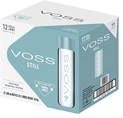 VOSS Still Water, Pack of 12 x 500ml PET Bottles, Natural Mineral Water