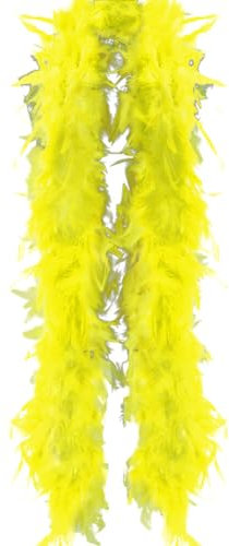 Uposao Federboa Weihnachtsboa, 200CM Flauschige Federboa Feder Schal Verkleidung Einfarbig Flauschige Girlande für Damen Kinder Karneval Fasching Stola Kostüm Hochzeitsdekoration, Heimdekoration,Gelb