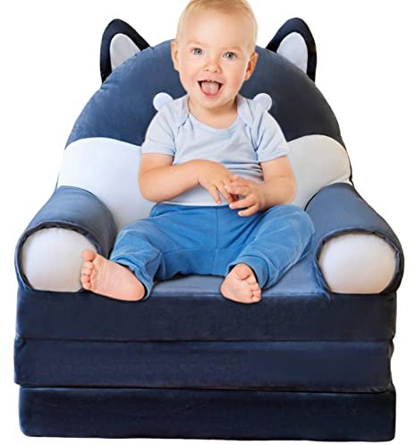 Odavom Ausklappbares Sofa für Kinder | 2-in-1-Klappsofa für Kinder, Klappstuhl für Kinder - Kindergarten Kindersitz, Kinder Couch Rückenlehne Sessel Bett für Wohnzimmer Schlafzimmer