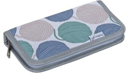 Hobby Gift Custodia per uncinetto, con chiusura a cerniera, 100% cotone, 10 x 20 x 3 cm