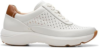 Clarks Damen Tivoli Grace Sneaker, Off White Lea, 41.5 EU