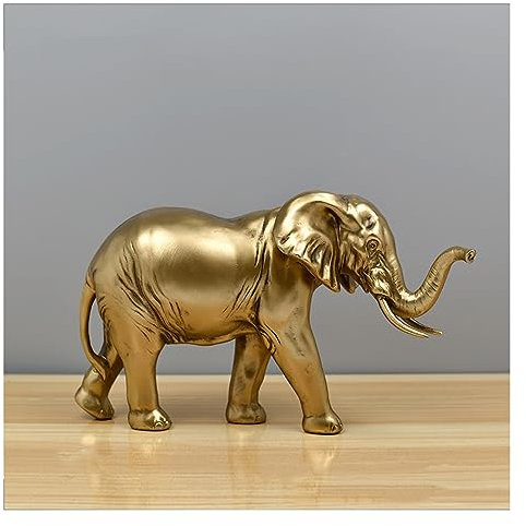 Tauzveok Elefant Gold Deko Skulptur, Elefanten Deko Statue, für Dekoration Wohnzimmer, Büro, Bücherregal, Schlafzimmer, Geschenk, Harz