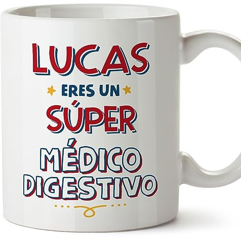 MUGFFINS Tazas Personalizadas para MÉDICO DIGESTIVO hombre - En Español - Eres Súper - 11 oz / 330 ml - Regalo Personalizable original y divertido