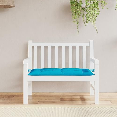 ZEYUAN Gartenbank-Auflage, Terrassenmöbel, Wetterfeste Bank, Outdoor Bank, Parkbank, Garten Banken, Deko Bank, Gartenmöbel, Hellblau 100x50x7 cm Stoff