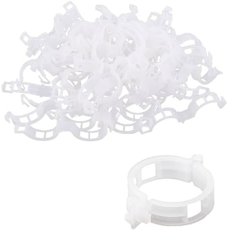 200 Stück Kunststoff Pflanzen Clips, Pflanzen Befestigung Clips, Kunststoff Tomatenclips, Tomatenclips Verbinden, Melone Pflanze Clips, Praktischer Pflanzenstützclip, für Pflanzen, Weinreben(Weiß)