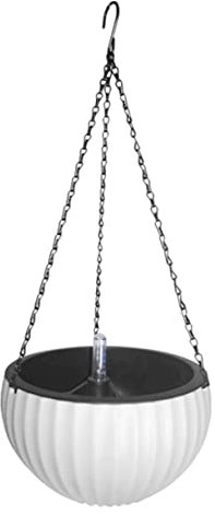 Milisten Automatischer Blumentopf Kunststoff Rund Weiß 160x260mm Selbstbewässernd Hängend Mit Wasserstandsanzeige Für Zimmerpflanzen