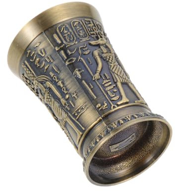 OUNONA Antiker Ägyptischer Weinbecher Retro Dekoration Für Zuhause Stilvoller Trinkbecher Für Cocktails Und Wein Langlebigem Zinklegierungsmaterial Bronze-finish