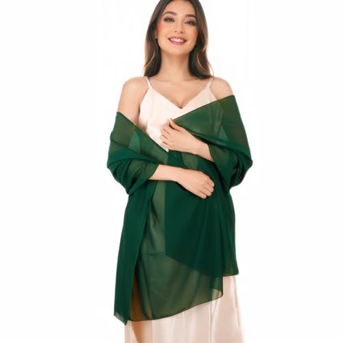 Damen Sheer Chiffon Tücher und Wraps - Elegante Einfarbig Umschlagtuch Schal - Sommer Leicht Schultertuch Stola für Abendkleid, Hochzeit, Alltag