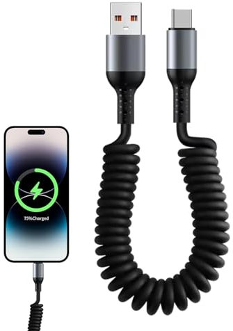 Cavo di ricarica rapida - Caricatore a di tipo C con lunghezza telescopica, cavo a a ricarica rapida | Caricatore USB retrattile, cavo dati per dispositivi di tipo C,
