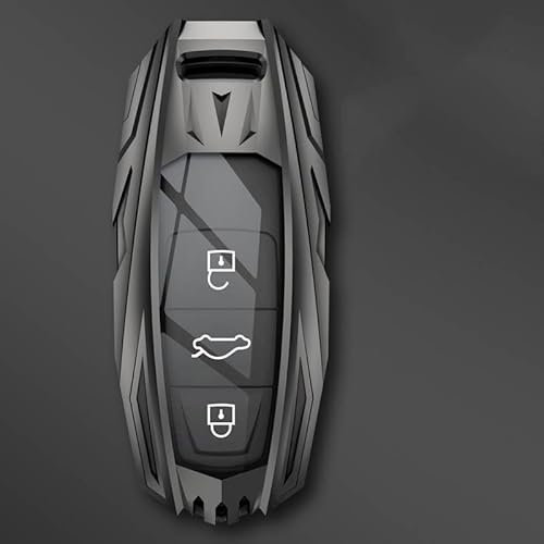 FXDSCA Autoschlüssel Hülle für Audi A6 C8 A7 A8 RS6 S6 RS7 S7 Q7 Q8, Schlüsselhülle Schlüsselanhänger, Auto Fernschlüssel Schutzhülle Auto Schlüsselanhänger Zubehör,Pearl Gun-A