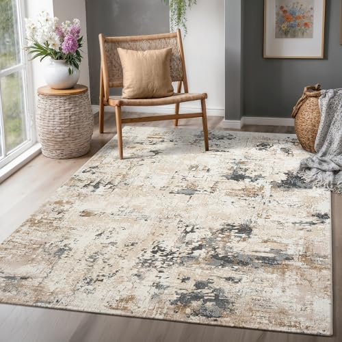 SANAT Hera Teppiche für Wohnzimmer, Geeignet für Flur, Esszimmer, Schlafzimmer, Küche und Kinderzimmer Öko-Tex 100 Zertifizier - MultiBeige, 80 x 150 cm