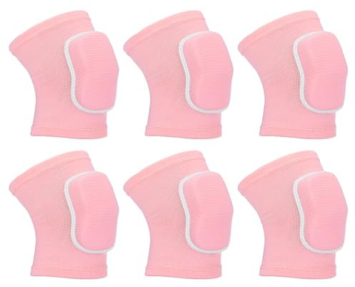 PATIKIL XS Taglia Ginocchiere Protettive, 3 Paia di Ginocchiere Spugna per Pallavolo, Traspiranti, per Ballo, per Donne e Uomini, Calcio, Basket, Allenamento, Rosa