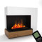 GLOW FIRE Wasserdampf Kamin PLANCK Links (Standkamin) - Elektrokamin mit realistischen LED 3D-Flammen, Knistereffekt & Fernbedienung, 109x90 cm - Opti-Myst 500 Elektro Kamin, Weiß