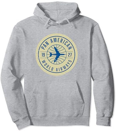 Pan Am 1927 World Airways Plane Badge Logo Pullover Hoodie