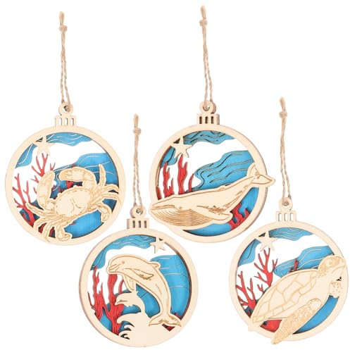 Cabilock Weihnachtsbedarf 4 Stück Dekorative Meerestier- Für Christbaumschmuck