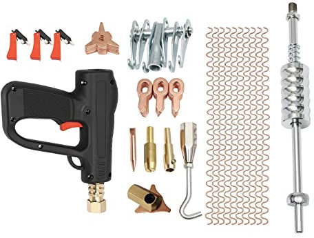 Alnemy 81-TLG Accesorios Dent Puller Kit,Auto Karosserie Reparación Herramienta Spotter Soldadora, Herramientas de Reparación de Electrodos de Soldadura por Puntos, Eliminación de abolladuras