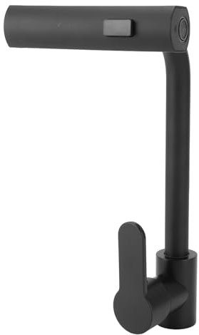 Ausla Kitchen Tap, Copper Waterfall Kitchen Faucet, 3 Water Modes Kitchen Mixer Tap, 360 Degrees Rotatable Kitchen Sink Tap, Single Handle Water Tap 31 x 14 x 19cm (Black)
