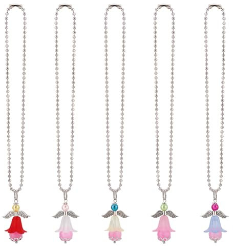 DELORIGIN 5 stücke Acryl Engel Anhänger Auto Rückspiegel Charme Fenster Suncatcher Kerchain Anhänger Für Home Dekoration Auto Behänge Ornament Schlüsselanhänger Tasche