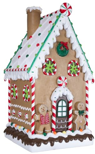 Monopol Christmas Paradise XL Lebkuchenhaus 52cm Weihnachtliche Dekoration Pfefferkuchenhaus Braun