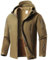 WINKEEY Veste Homme Coupe Vent Blousons Homme Camouflage Veste Manteau Homme Automne Hiver imperméable Veste de Pluie(XXL,Kaki)