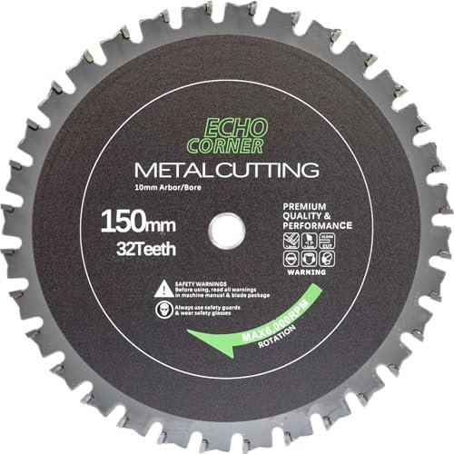 Echo Corner 150mm (diámetro de 20 mm) Hoja de Sierra redonda de corte de metal de 32 dientes (Corte de metales 150x10)