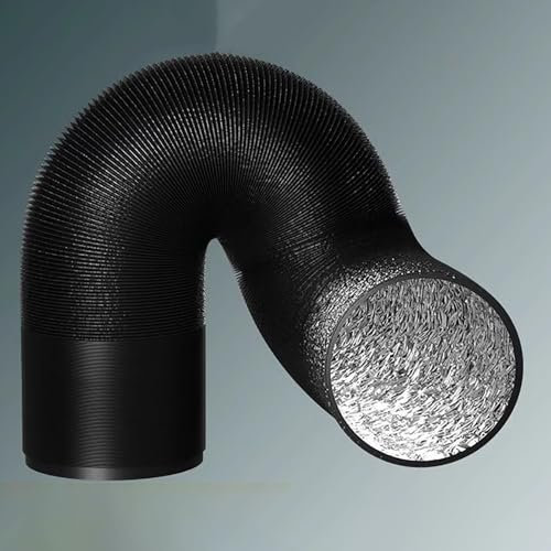 Elitix Tumble Dryer Vent Hose Vent Hose Tumble Dryer Pipe & Adapter Kit Genuine, Boiler Exhaust Pipe Extension/Aluminum Foil Ducting, Ventilation Tube for Duct Fan Window(2m(6.5ft),D 180mm(7 1/8))