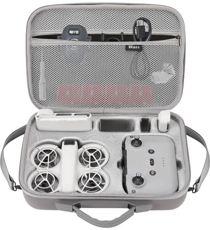 UNOSEKS Tasche für DJI Neo | Wasserdichter Koffer für DJI Neo Fly More Combo mit Schultergurt, Robuster PU-Leder Case kompatibel mit DJI RC-N3 Controller & Drohnen-Zubehör Stoßfest/Regenabweisend