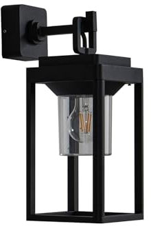 Lucande Wandleuchte außen Milanka (Modern) in Schwarz aus Aluminium (1 flammig, E27) - Außenwandleuchten Wandlampe Led Außenlampe Outdoor für Außenwand/Hauswand Haus Terrasse & Balkon