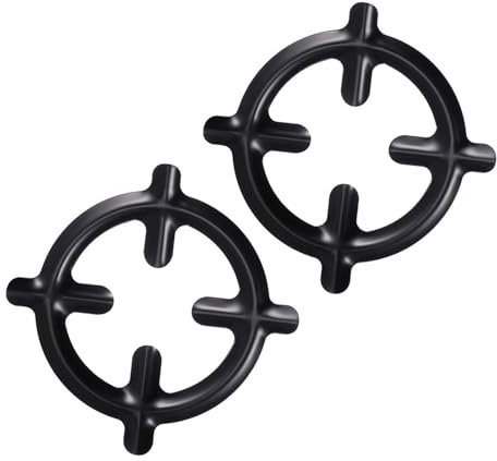 Iron Coffee Pot Stove Support 2 Pcs Black Sturdy Burner Ring | Home and Restaurant Use, Balancing Smaller Pots or Pans, Easy to Use, Stable Structure