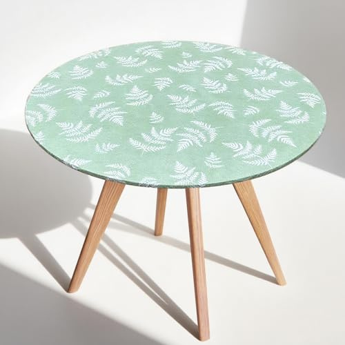 Tischdecke Rund 110 cm, Tischdecke Outdoor mit Gummizug,Gartentischdecke Wetterfest,Tischschutz Transparent,Plastik Tischschutzfolie Durchsichtige,Garten Tischdecken für Traußen,Laub