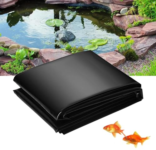 Gguwug teichfolie 6x8.5m poolfolie Große Fischteichfolie, Teichfolie Aus HDPE Gummi Kann Wiederverwendet Garten- und Teichzubehör auch geeignet als Hochbeet Folie wasserdicht