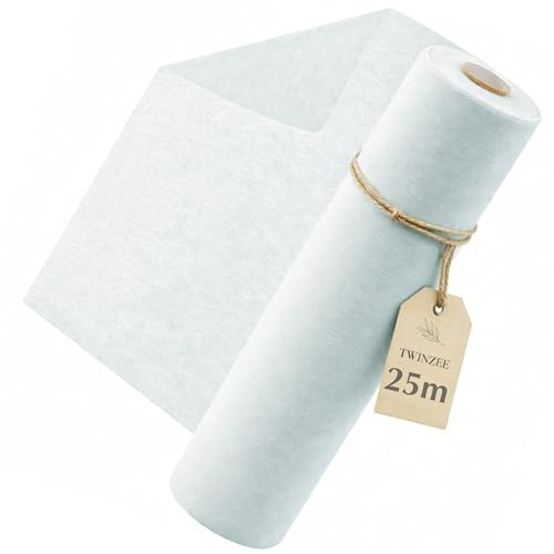 Twinzen Vlies Tischläufer 30 cm x 25 m Wiederverwendbar Weiß | Weiche Oberfläche · Individuell zuschneidbar · Perfekt für festliche Anlässe · Vielseitig einsetzbar · Langlebiges Material