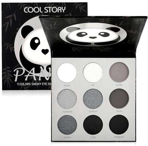Flintronic 9 Farben Matt Lidschatten Palette und Schimmernde, Schwarz Smokey Eyes Set, Wasserdicht, Langlebig Eyeshadow Palette für Frauen und Mädchen, Party, Festival