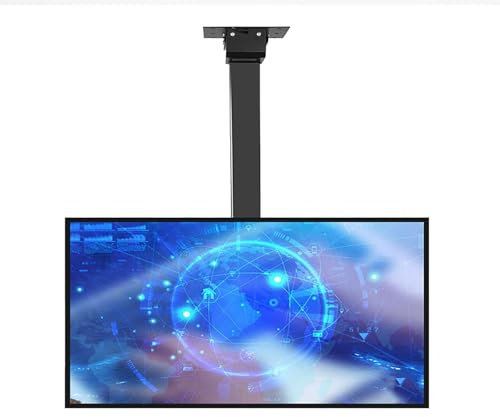 Support TV Motorisé Au Plafond, Rotation Manuelle À 360° Élévateur TV Électrique Télescopique, avec Télécommande Support TV Motorisé, Convient Au Support TV Motorisé De 32 À 75 Pouces