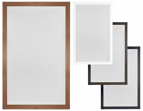ROLLMAXXX Fliegengitter Fenster zur Selbstmontage 50 x 120 cm Anthrazit | Aluminium Rahmen Insektenschutz, Insektenschutz Fenster Bausatz, Fliegengitter Alurahmen