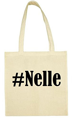 Reifen-Markt Tasche #Nelle Größe 38x42 Farbe Natur Druck Schwarz