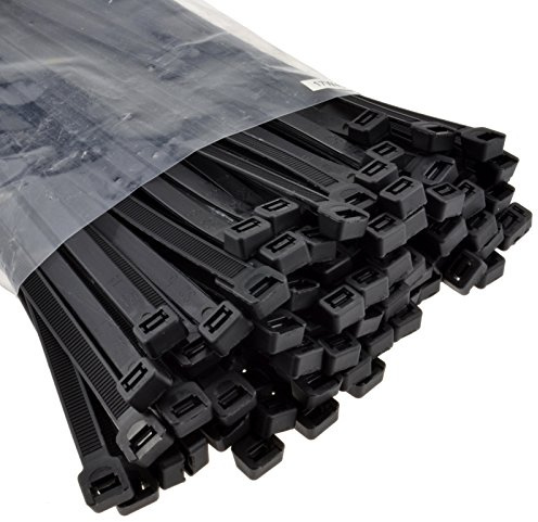 kenable Cable Ties Black Heavy Duty Nylon 66 UL Approved Self-Locking Zip Ties 450mm x 7.5mm [100 Pack]