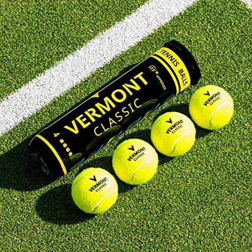 Vermont Klassische Tennisbälle – ITF-genehmigte Bälle aus gewebtem Stoff (144 Rohre | 576 Bälle)