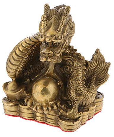 Messing Chinesische Tierkreiszeichen Sternzeichen Figur Tierfigur Feng Shui Reichtum Glücksbringer Ornamente - Drachen