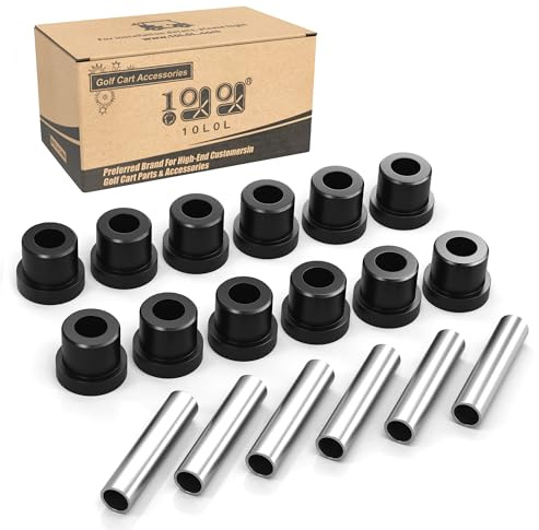 10L0L Golf Cart Spring Bushing Kit-Rear Leaf Springs Shackles Bushing Sleeve for EZGO TXT/Medalist (1994-up) & Club Car DS (1981-up), Replaces Parts 70289-G02/70291-G01/1012303/1015583