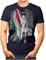 OM3® - Hungary-Soccer-Girl - Herren T-Shirt Fan Support Fußball Trikot Sexy Frau Ungarn Magyarország Vintage Navy 4XL