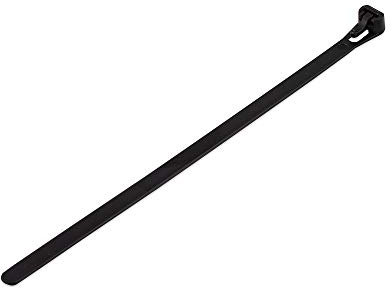 Poly Pool PP7570.2Q Set di 25 Fascette Riapribili per Cablaggi all'Interno di Apparecchiature Elettriche, 7.5 mm x 200 mm, Diametro di Serraggio Max 45 mm, Nero