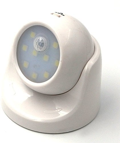XUPHINX PIR Motion Sensor Night Light, 9LED Battery Operated, 360° Auto On/Off, 3 Modes, Wireless Security Light Lamp, for Home, Indoor,Outdoor, Driveway, Garden, Pathway (White)