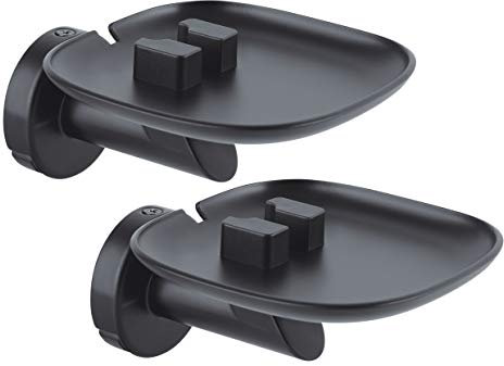 conecto CC50591-2 Premium Wandhalterung für Lautsprecher SONOS ONE + SONOS Play:1 mit Kabelmanagement, Traglast: max. 3,0kg, 2er-Set, schwarz