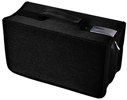 alavisxf xx CD-Hülle, 160 Kapazität, Nylon, DVD-Hülle, schützender CD-Halter, tragbare Disc-Aufbewahrung, Organizer-Tasche für Auto, Zuhause (Schwarz 160, 160 Kapazität)