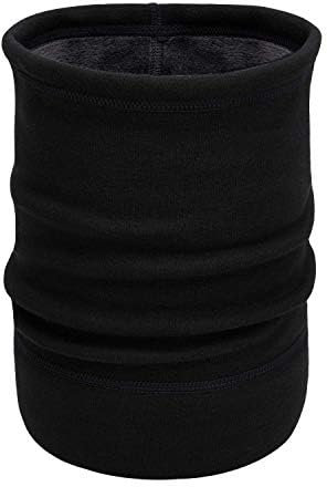 Arcweg Halswärmer Winter Thermo Multifunktionstuch Schlauchschal mit Kordelzug Nackenwärmer Sport Gefüttert Halswärmer Herren Damen Halstuch für Motorrad Fahrrad Skifahren Arbeit Ski-Maske (Schwarz 1)