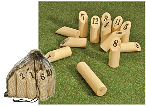 Spetebo Finn Kubb Wurfspiel - Holz Spiel Geschicklichkeitsspiel Garten Spielzeug Outdoorspiel